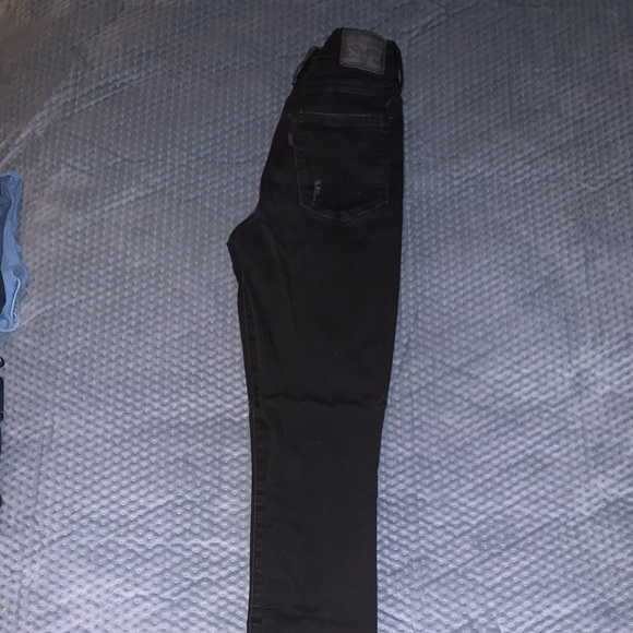 Levi Strauss & Co distressed high rise skinny black jean size 27 - Picture 3 of 4